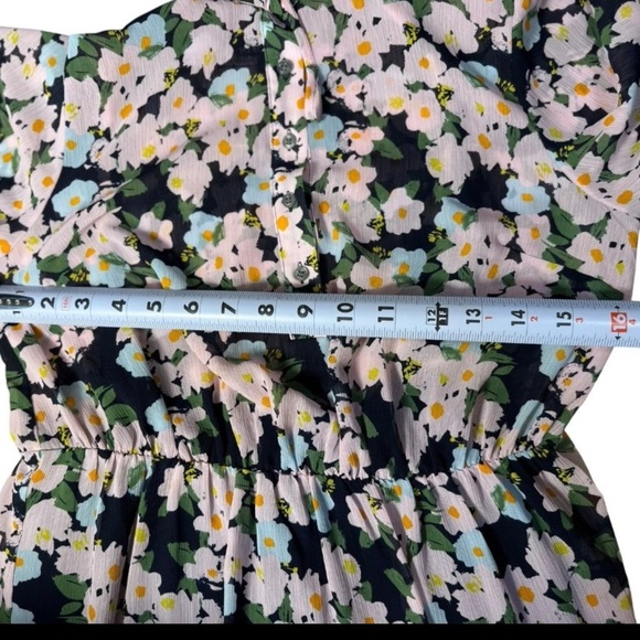 J.Crew Mercantile Drapey Tie Front Floral Dress Elastic Waist Size Small NEW - Picture 2 of 12